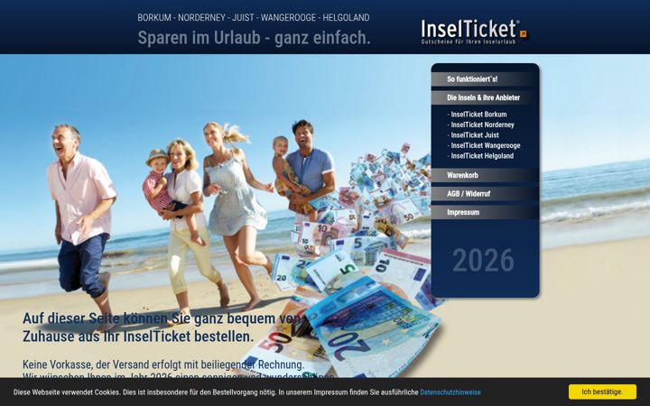 Screenshot of inselticket.de