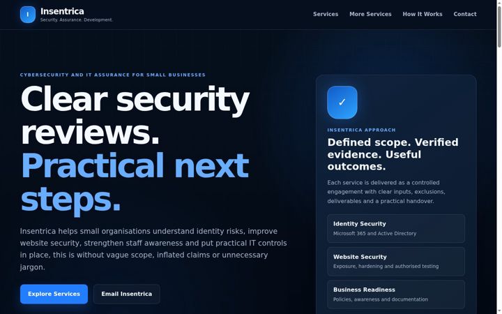 Screenshot of insentrica.com