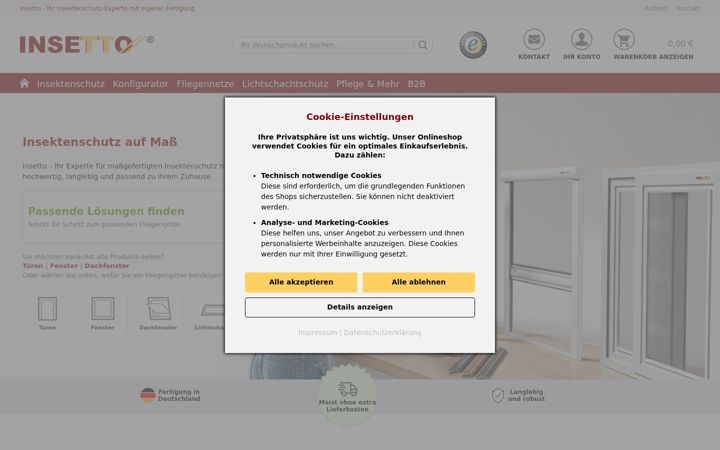 Screenshot of insetto.eu