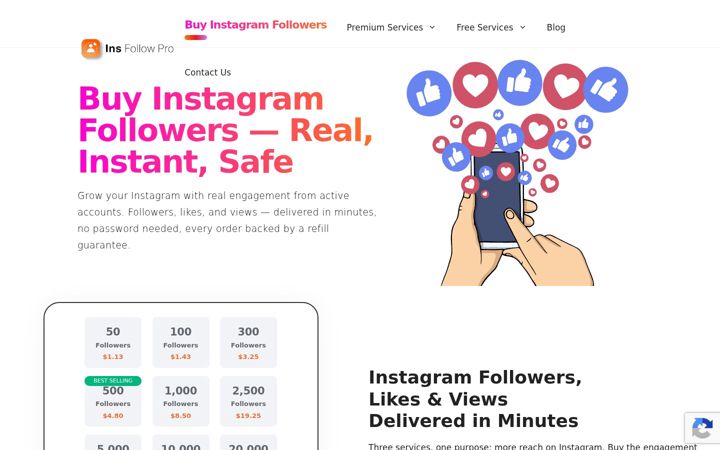 Screenshot of insfollowpro.com