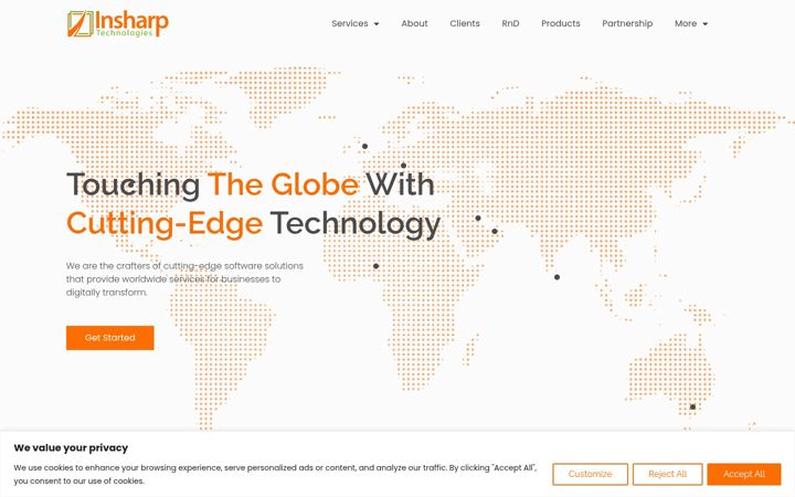 Screenshot of insharptechnologies.com