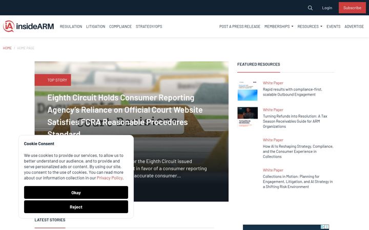 Screenshot of insidearm.com