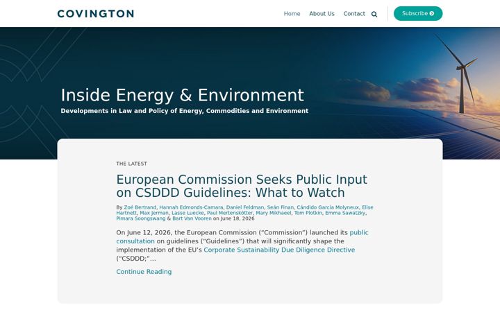 Screenshot of insideenergyandenvironment.com