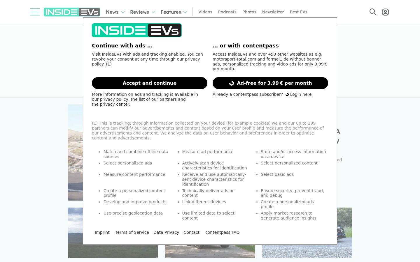 Screenshot of the consent banner shown before any interaction