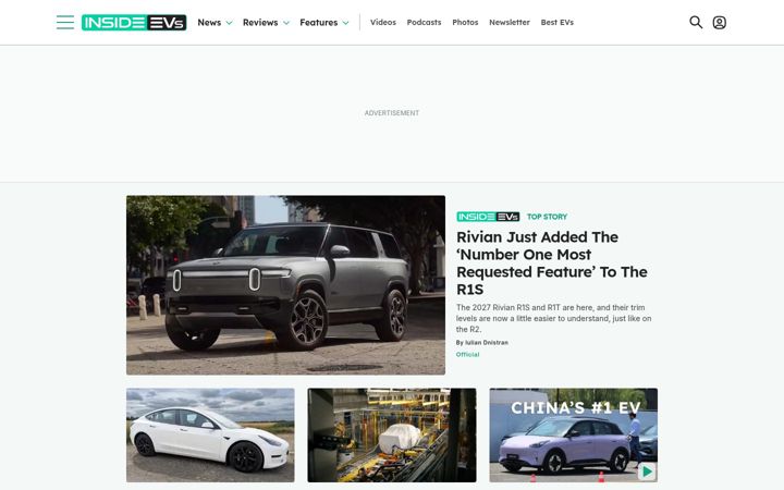 Screenshot of insideevs.com