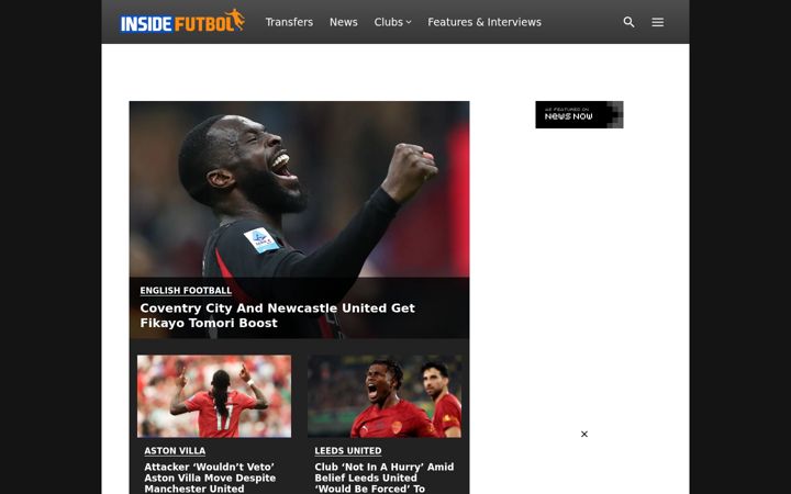Screenshot of insidefutbol.com