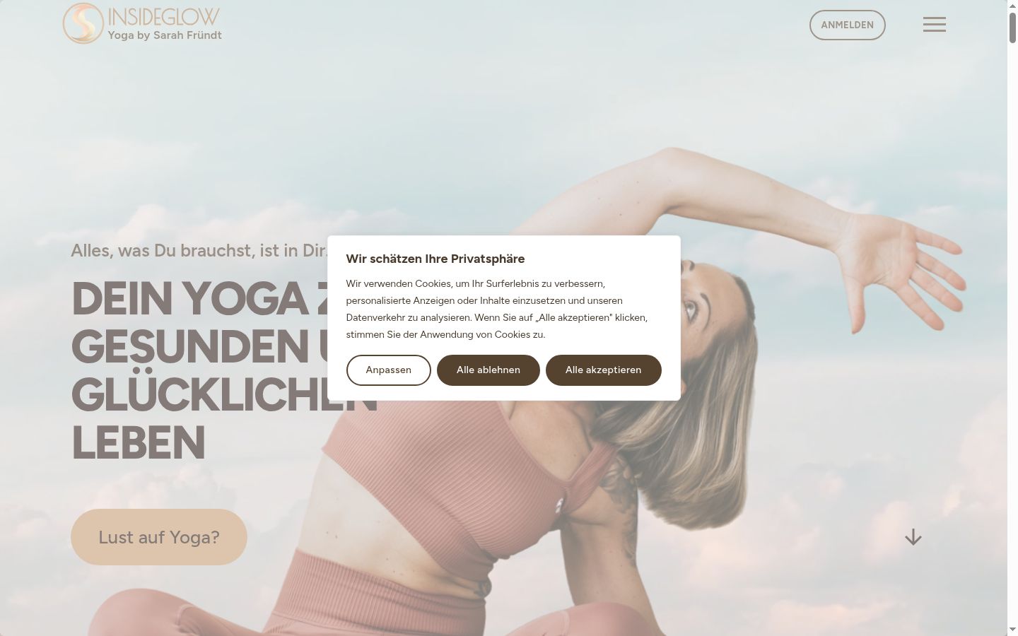 Screenshot tal-banner tal-kunsens muri qabel kwalunkwe interazzjoni