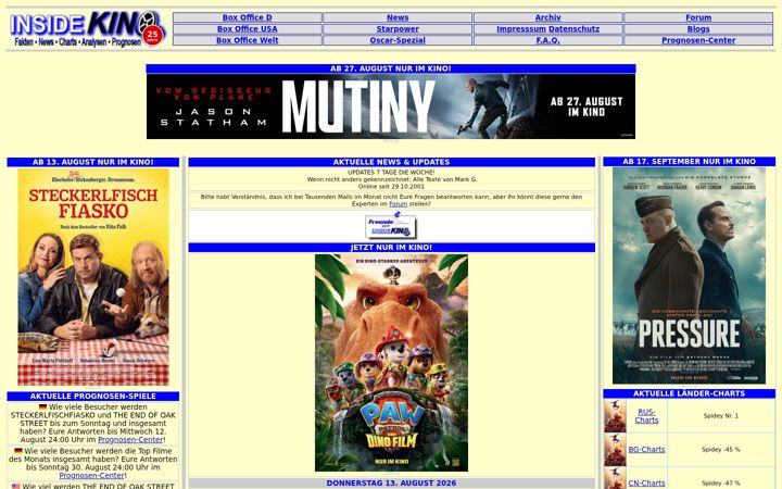 Screenshot of insidekino.com