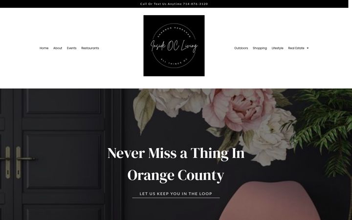 Screenshot of insideocliving.com