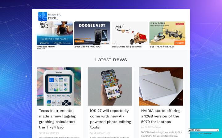 Screenshot of insideoftech.com