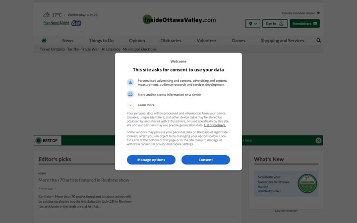 Screenshot of insideottawavalley.com