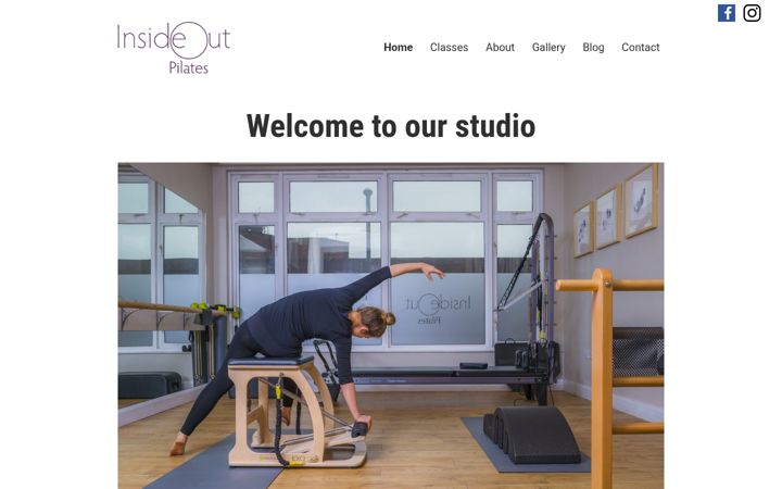 Screenshot of insideoutpilatesderby.co.uk