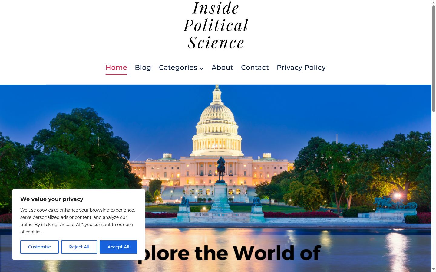 Screenshot del banner di consenso mostrato prima di qualsiasi interazione