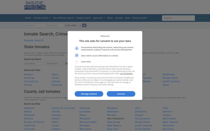 Screenshot ta' insideprison.com