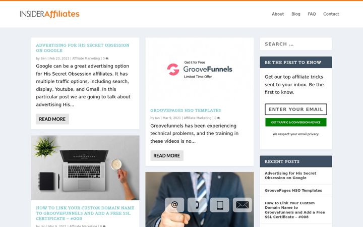 Screenshot of insideraffiliates.com