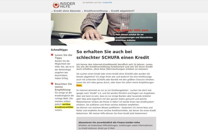 Screenshot of insiderhilfe.de