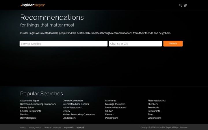 Screenshot of insiderpages.com