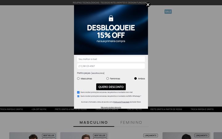 Screenshot of insiderstore.com.br