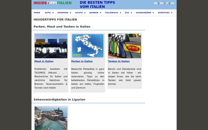 Screenshot of insidertipps-italien.com