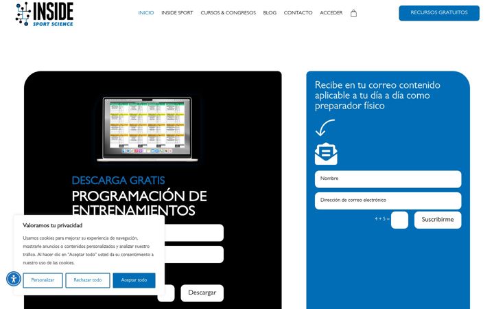 Screenshot of insidesportscience.com