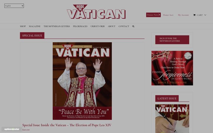 Screenshot of insidethevatican.com