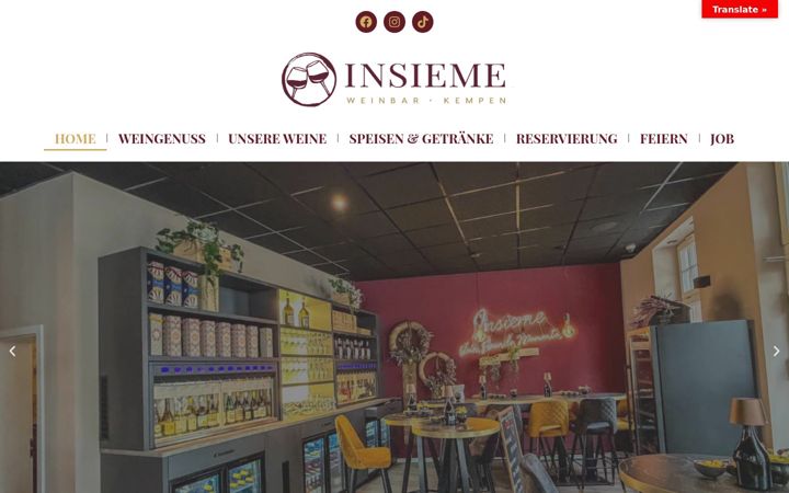 Screenshot of insieme-weinbar.de