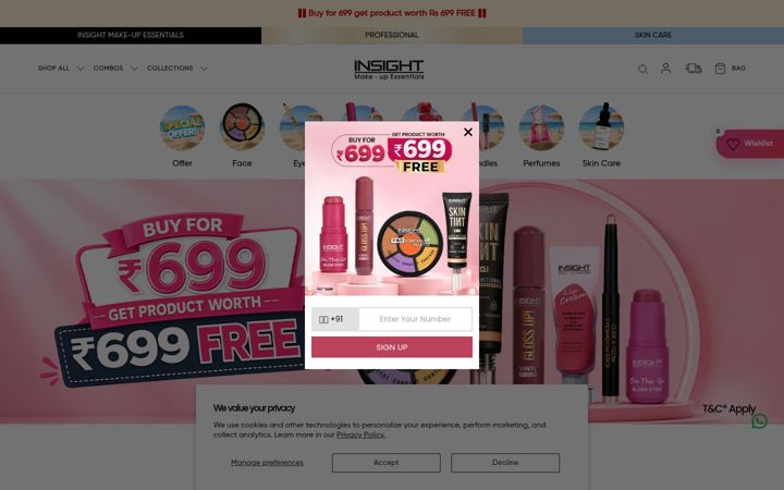 Screenshot von insightcosmetics.in