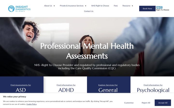 Screenshot of insightdiagnostics.co.uk
