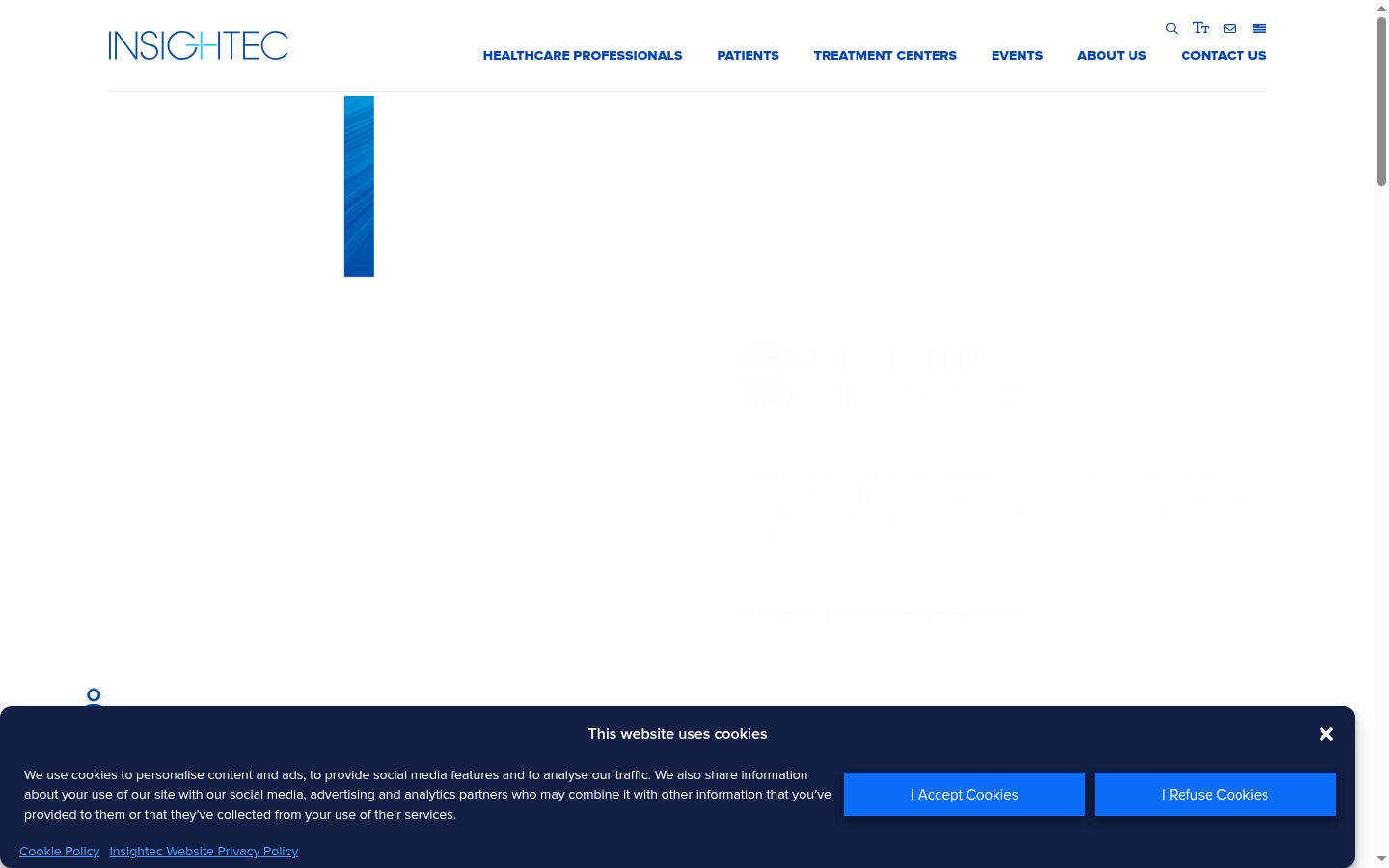 Screenshot del banner di consenso mostrato prima di qualsiasi interazione