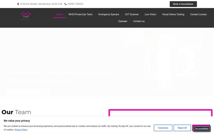 Screenshot of insighteyecare.co.uk