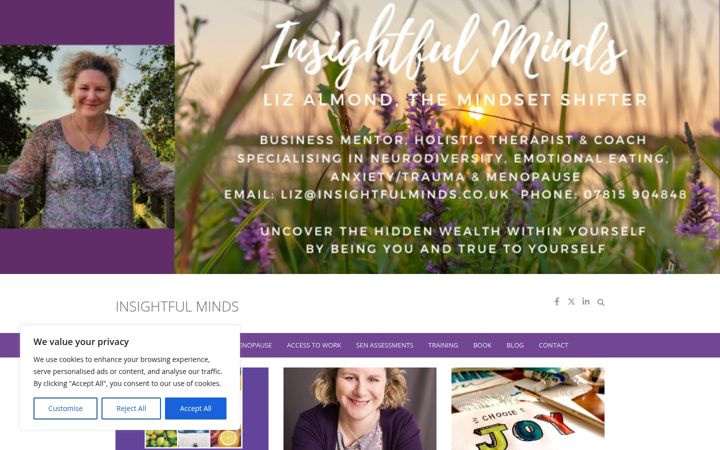 Screenshot of insightfulminds.co.uk
