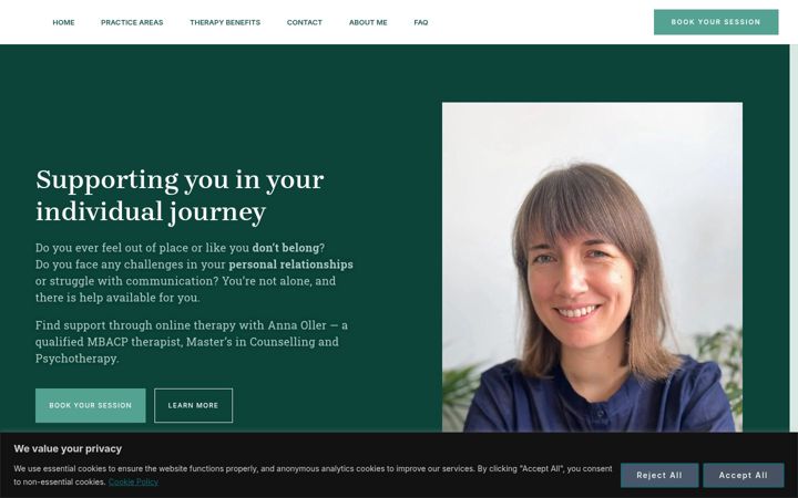 Screenshot of insightfultherapy.co.uk