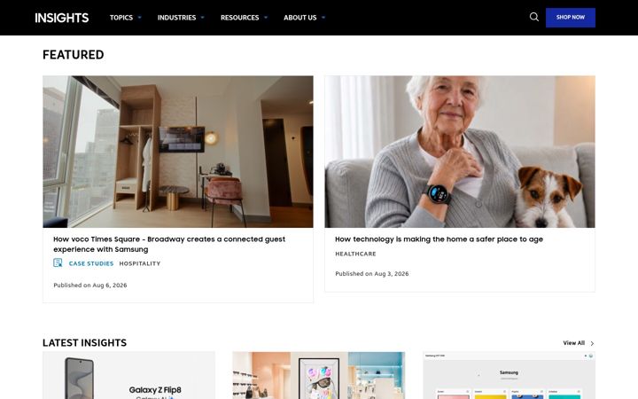 Screenshot of insights.samsung.com