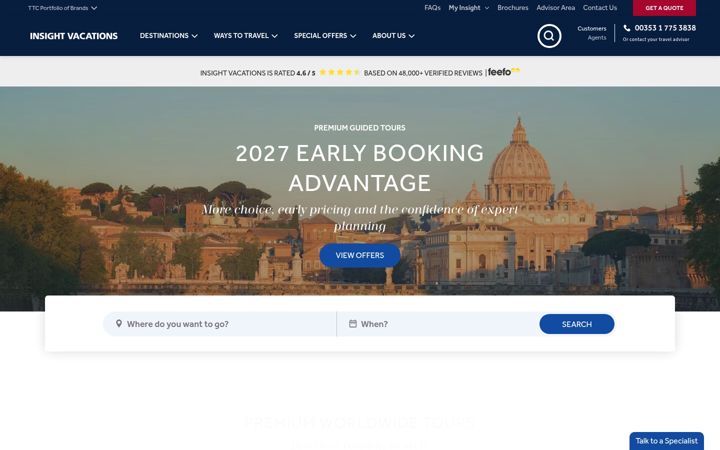 Screenshot of insightvacations.com