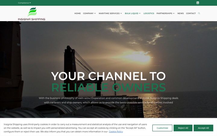 Screenshot of insignia-shipping.com