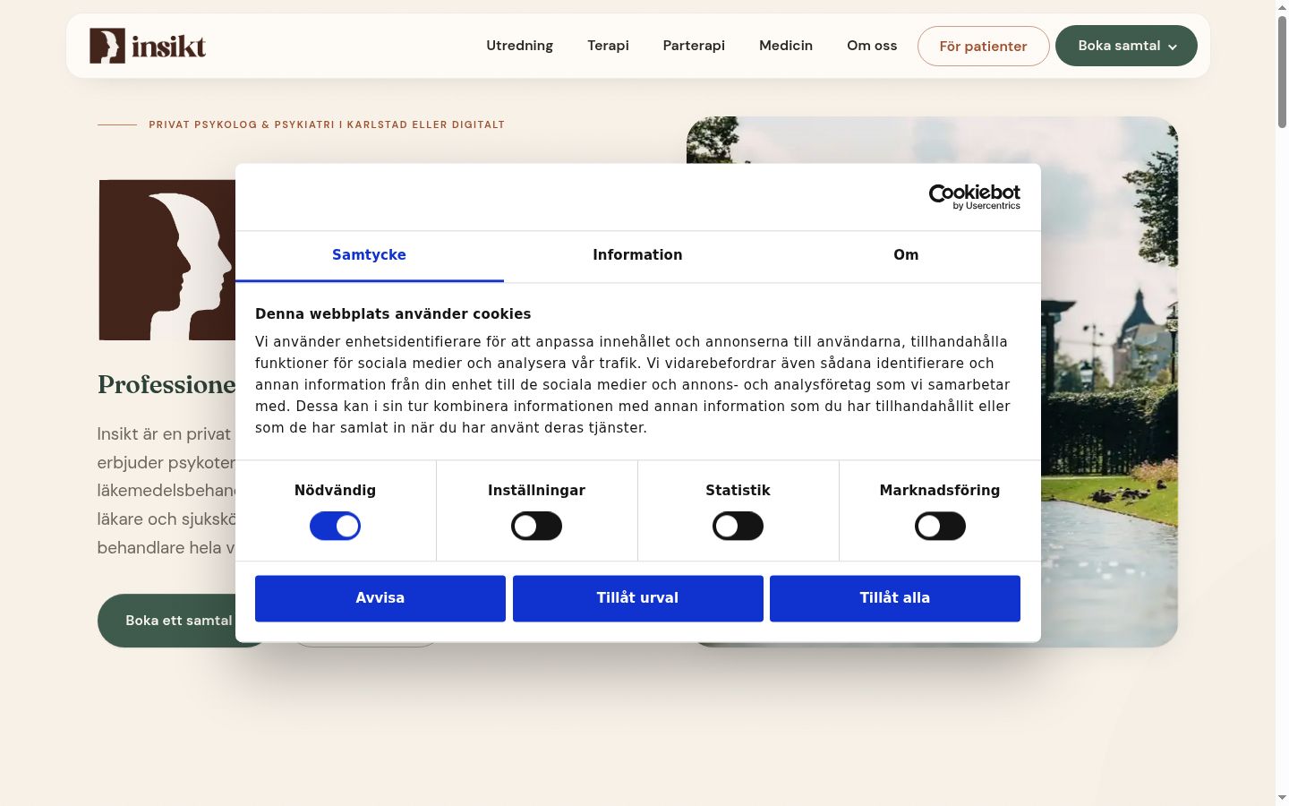 Screenshot of the consent banner shown before any interaction