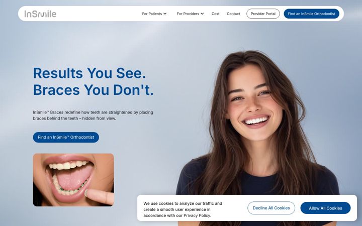 Screenshot of insmilebraces.com