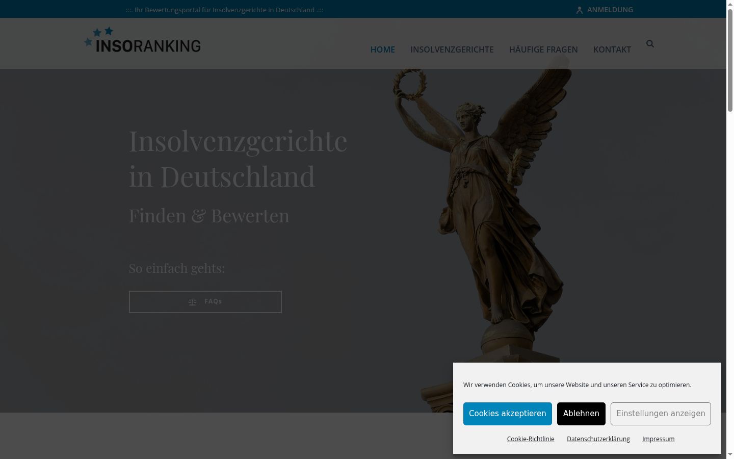 Screenshot del banner di consenso mostrato prima di qualsiasi interazione