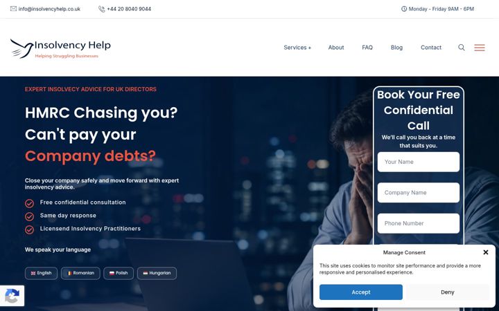Screenshot of insolvencyhelp.co.uk