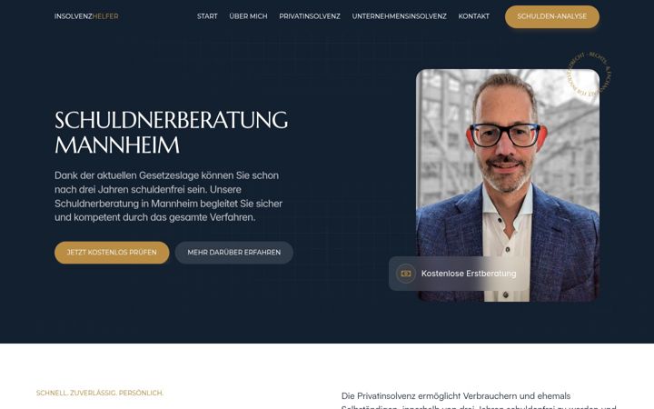 Screenshot of insolvenzhelfer.com