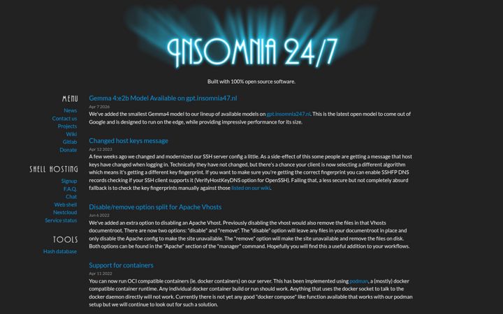Screenshot di insomnia247.nl