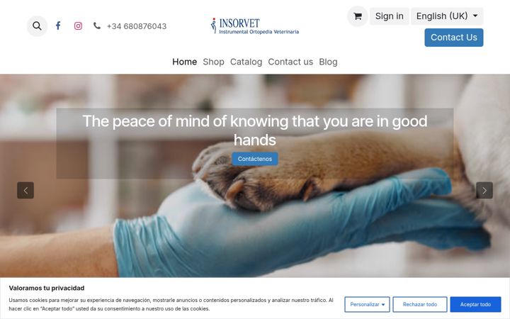 Screenshot of insorvet.com