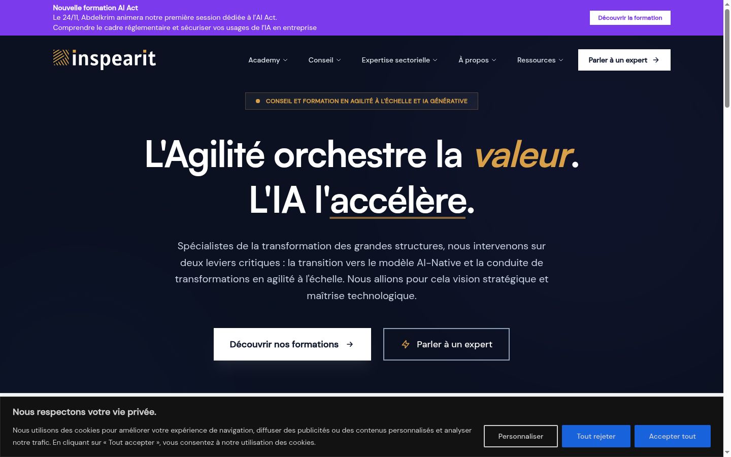 Screenshot del banner di consenso mostrato prima di qualsiasi interazione