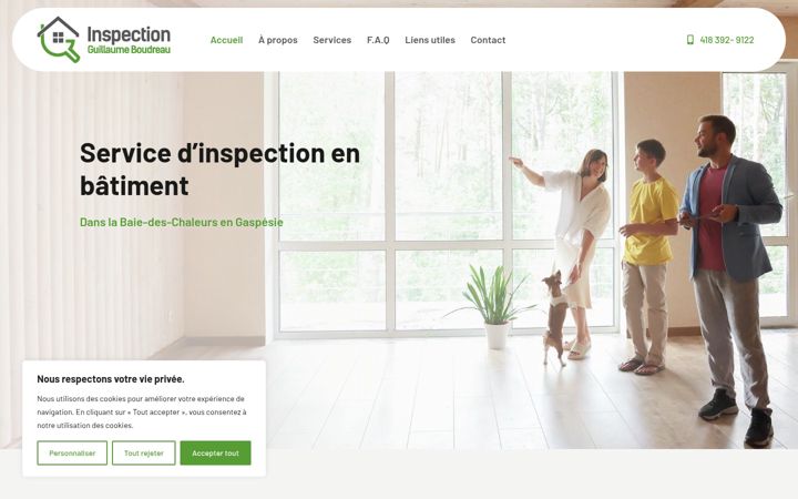 Screenshot of inspectionguillaumeboudreau.com
