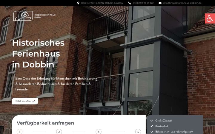 Screenshot of inspektorenhaus-dobbin.de