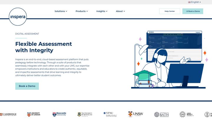 Screenshot of inspera.com