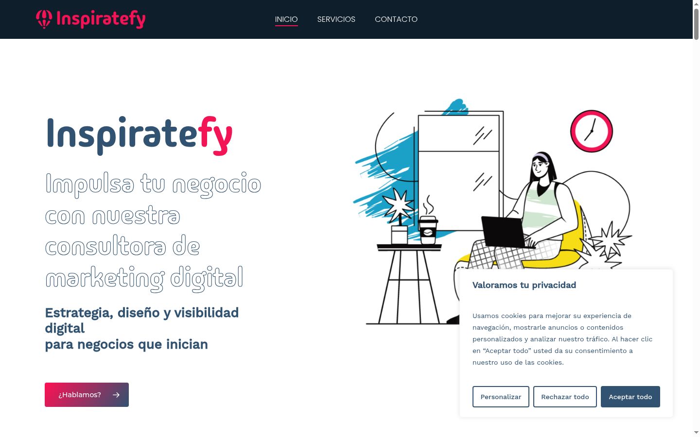 Skjermbilde av samtykkebanneret slik det vises før noen interaksjon