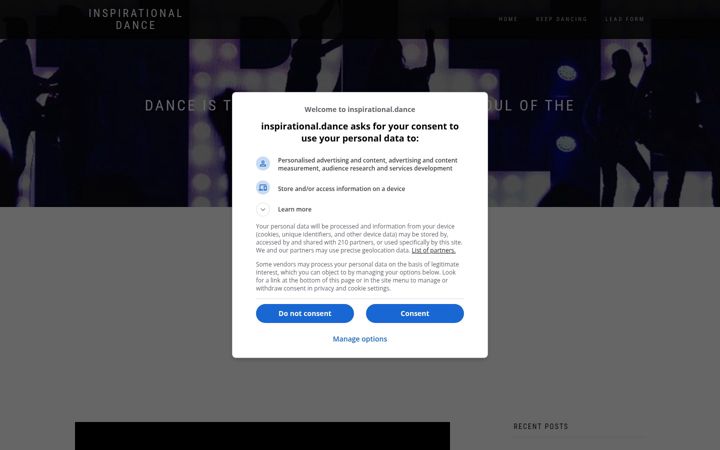 Screenshot of inspirational.dance