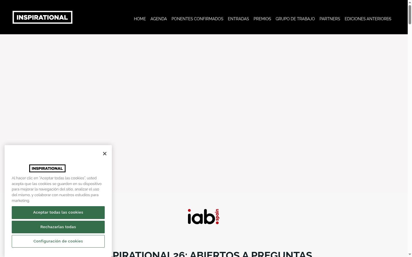 Screenshot del banner di consenso mostrato prima di qualsiasi interazione