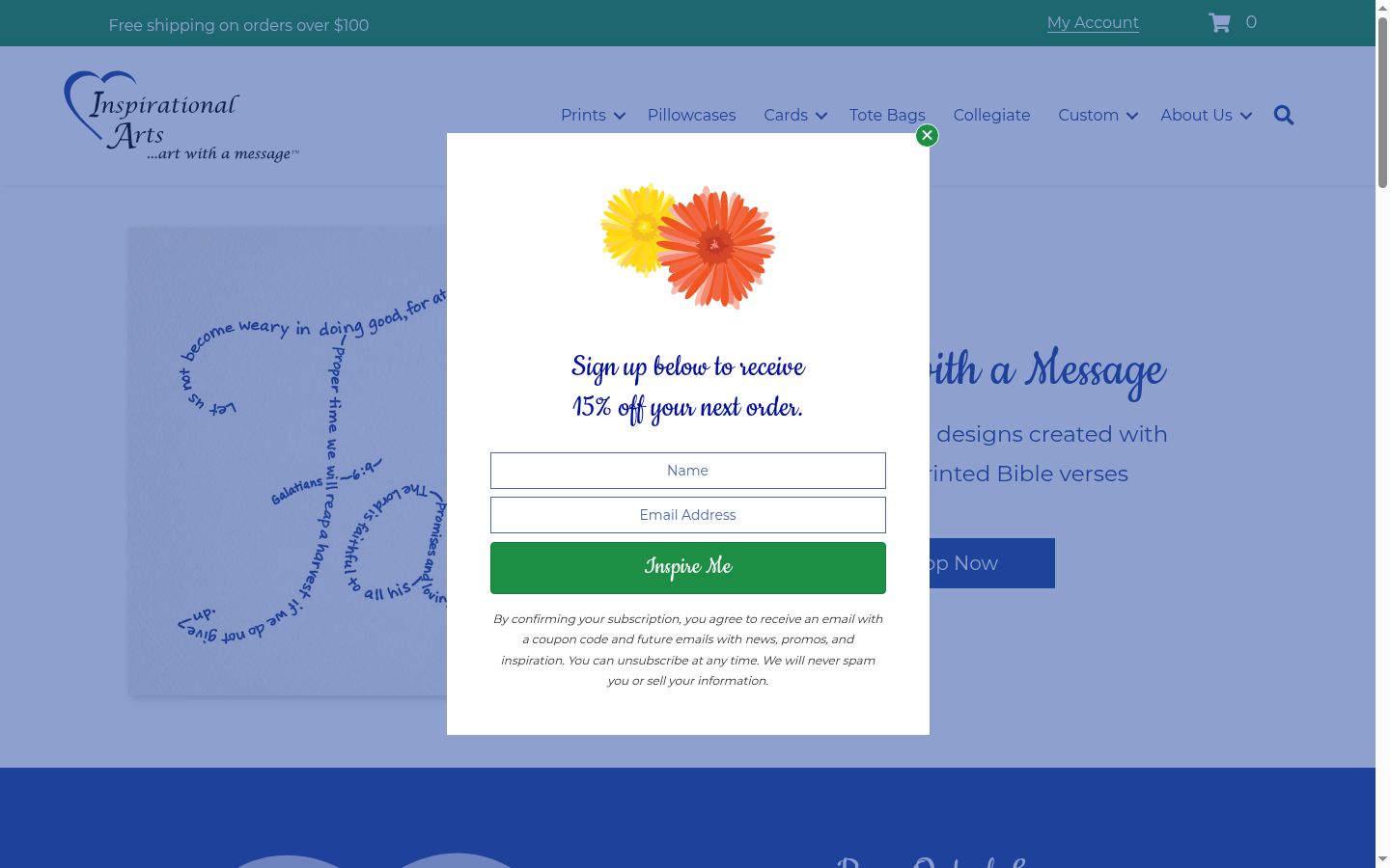 Screenshot del banner di consenso mostrato prima di qualsiasi interazione